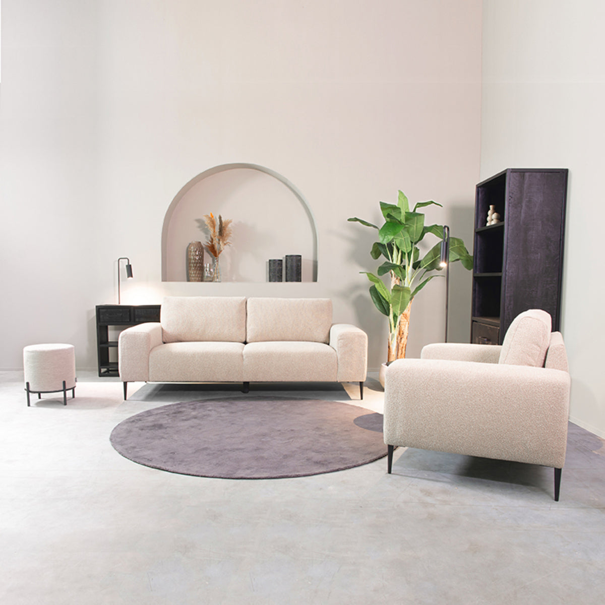 LABEL51 Bank Ferraro – Comfortabele Bouclé Bekleding – 3-Zits